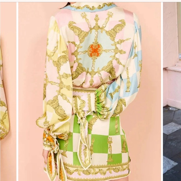 NWT satin print wrap style dress - Picture 3 of 3